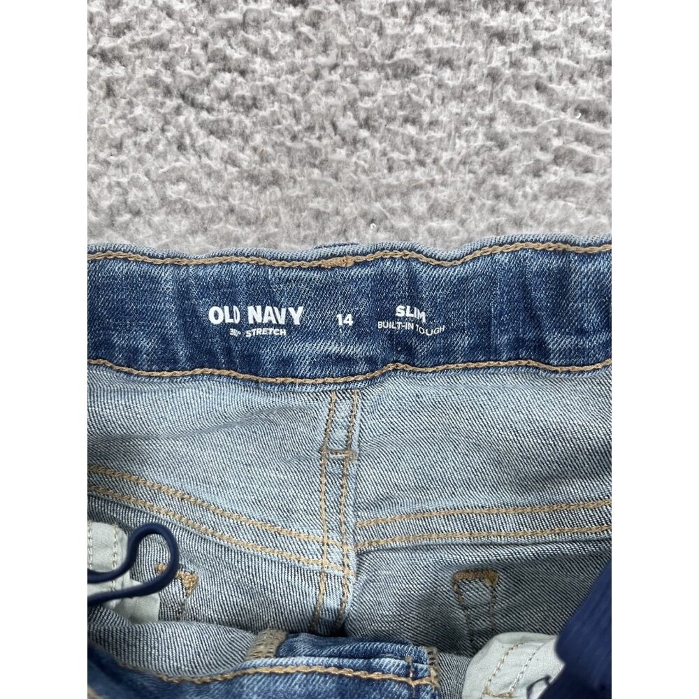 Big Girls Old Navy Built In Tough Medium Wash Slim Denim Jeans Size 14 - Picture 8 of 12
